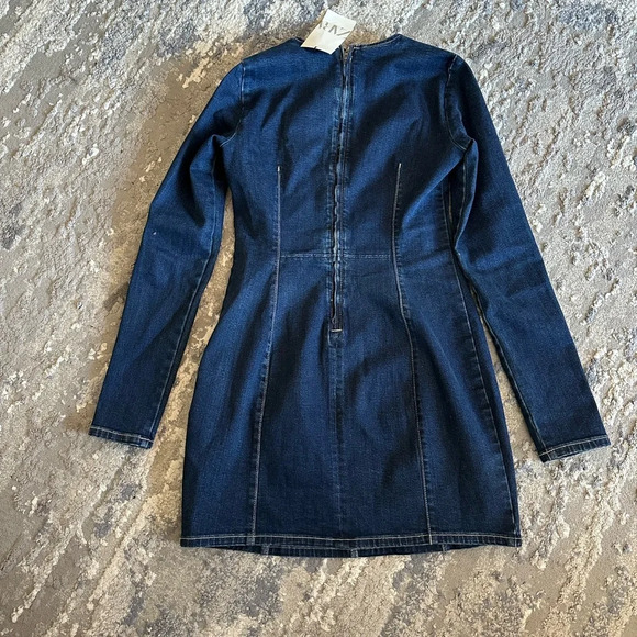 Denim Long Sleeve Dress - Picture 3 of 4